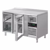 Commercial Counter Fridge ECO - 1360x700mm - with 2 glass doors - with upstand