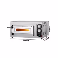 (2 pcs) Electric Deck Pizza Oven - Single Deck - Refractory Stone Deck - 4 x Ø 24cm (9.4") - 230V Single Phase | Hardwired - Mechanical Controls - up to 450°C