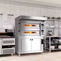 Electric Deck Pizza Oven - Twin Deck - Refractory Stone Deck - 6+6 - Ø 33cm (13") - incl. Stainless steel hood & Proofing cabinet