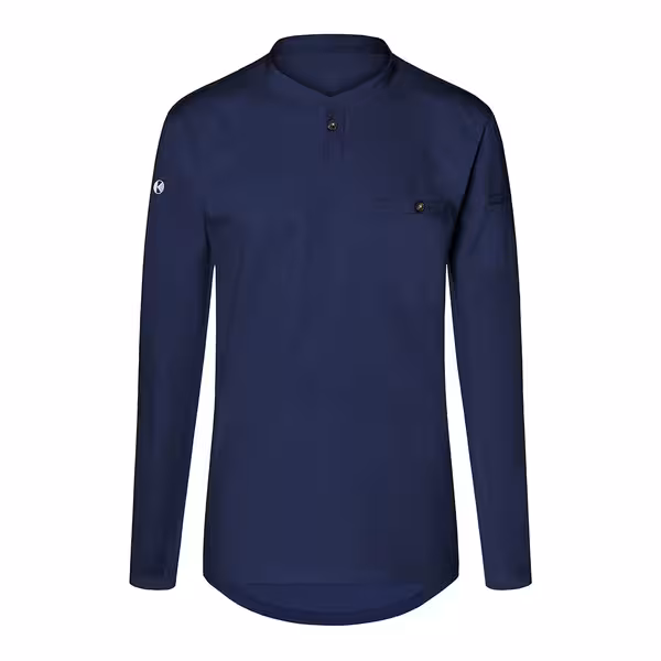(6 pieces) KARLOWSKY | Men's Long Sleeve Performance Work Shirt – Navy - Size XS - Slim Fit
