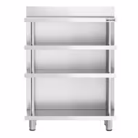 Radna ploča za bar – nehrđajući čelik – 1000 x 400 mm – s 4 police
