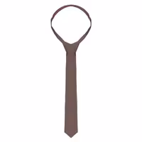 (5 pieces) KARLOWSKY | Slim Uniform Tie – Light Brown - 148 x 6.5 cm - 95°C washable - Easy-care