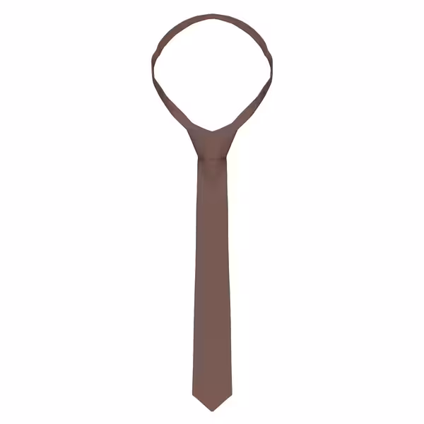 (5 pieces) KARLOWSKY | Slim Uniform Tie – Light Brown - 148 x 6.5 cm - 95°C washable - Easy-care