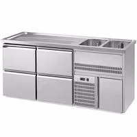 Direct Draw Beer Dispenser / Kegerator PREMIUM – 1950×700 mm – 4-Drawer, 2-Sink