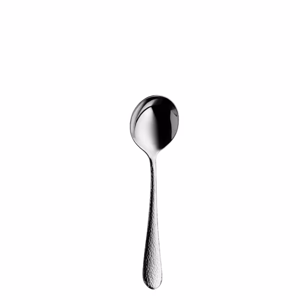 (12 pieces) WMF | Sitello Cream/Coffee Spoon – 18/10 Stainless Steel - 170 mm - Polished - Hammered Finish