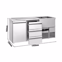 Direct Draw Beer Dispenser / Kegerator PREMIUM - 1950x700mm - 1 Solid Door & 3 Drawers
