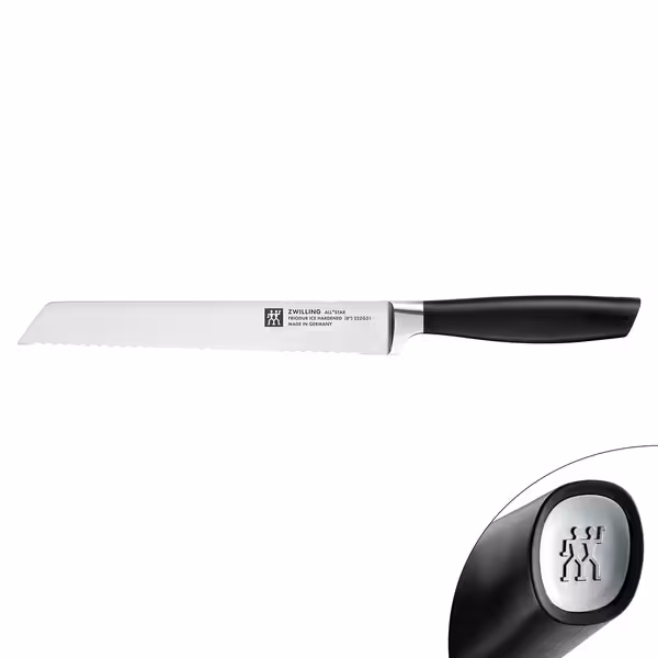 ZWILLING | ALL * STAR - Broodmes - met gekartelde rand - Mes: 200mm - Zilver