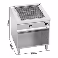 Električni roštilj - 10,8 kW - 0,8 x 0,9 m - samostojeći - linija 900 - inox AISI 304 - s postoljem