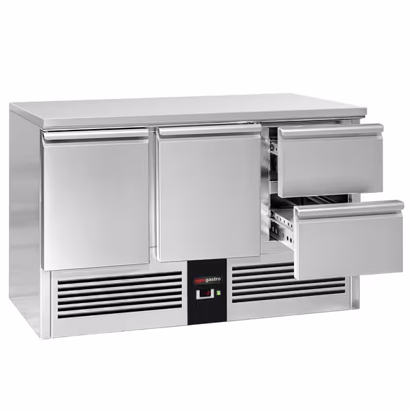Rashladni pult PREMIUM - 1368x700 mm - 368 l - Statičko hlađenje - s 2 vrata - s 2 ladica