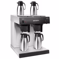 Filterkaffeemaschine - 2x 2 Liter Tank - 3,3kW - mit 2 Warmhalteplatten - inkl. 2 Isolierkannen á 2 Liter