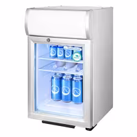 GASTRO-COOL | Promotional Refrigerator with Lighted Canopy – 21 Liters – with 1 Glass Door – Black