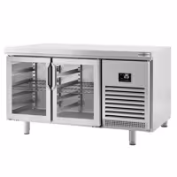 Stół chłodniczy barowy do napojów Premium PLUS – 1618 x 800 mm – z 2 drzwiami szklanymi