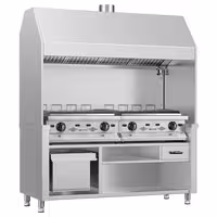 Commercial Gas Chargrill BERLIN - 1760mm - Cast-Iron Cooking Grids - 790mm Deep - 28kW - 8 Grill Grids