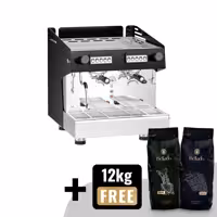 Profesyonel Espresso Kahve Makinesi "Compact" - 2 Gruplu - Manuel - dahil Ön Demleme (Preinfusion) Sistemi & 1 Buhar Kolu - Tall Cup