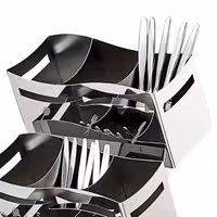 Çatal Kaşık Standı - 230x350mm - Yükseklik:515mm - Paslanmaz çelik - 9 Bölmeli