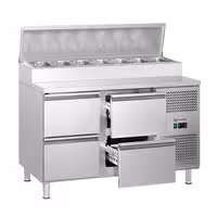 Table de préparation ECO - 1360mm - pour 7x GN 1/3 - 4 tiroirs