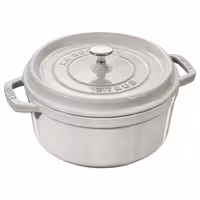 STAUB | Cocotte Round Enamelled Cast Iron Casserole Dish – Ø 200 mm – White Truffle