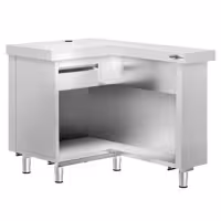 Mostrador de caja KOPENHAGEN - 1240mm - derecha - Acero inoxidable