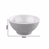 (6 adet) Kase - ASIA PLUS - Melamin - 130ml - Beyaz/Gri