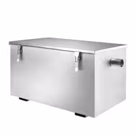 Profesionalni separator masti - 40 l - do 100 obroka/dan - samostojeći - inox - sukladno EN 1825 - s kuglastim ventilom