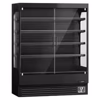 Commercial multideck display fridge - 1524mm - 693L - with 2 hinged glass doors & 4 shelves - Black