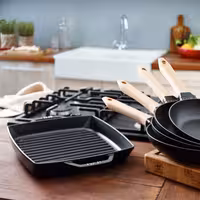 STAUB | Pure Grill Square Cast Iron Grill Pan – 28x28 cm - Black - Non-Stick, Induction Only