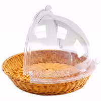 Bread Basket - with Rolltop Cover - round