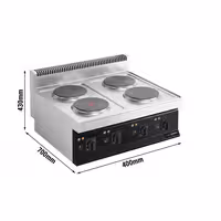 Cocina eléctrica de sobremesa - 20kW - 4 placas