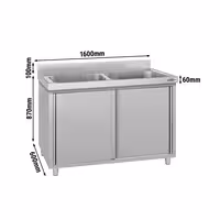 ECO ormar za pranje posuđa – 1600 x 600 mm – s 2 sudona