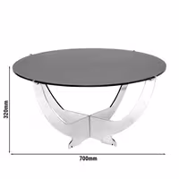 Açık Büfe Teşhir Standı OCTOPUS - Paslanmaz Çelik gövde, Pleksi Cam disk - Siyah disk - dairesel - Ø 707mm - 700x700x320mm