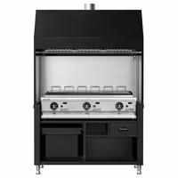 Commercial Gas Chargrill BERLIN - 1360mm - 790mm Deep - Cast-Iron Cooking Grids - Black - 6 Grill Grids