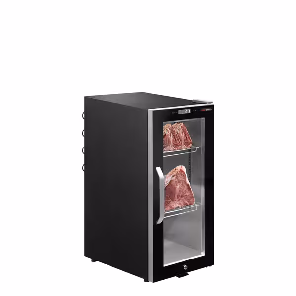 Szafka do dojrzewania mięsa metodą na sucho – 395 mm – 1 szklane drzwiczki – czarna