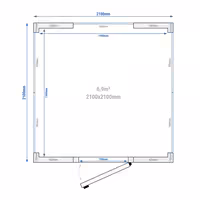 Külmkamber - 2100x2100 mm - 6,90 m³ - 3 klaasseinaga