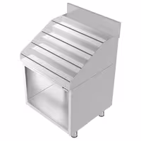 Polica za boce - inox - 600x600 mm - s 4 police za boce & sigurnosni luk