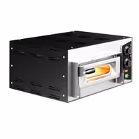 Electric Deck Pizza Oven - Single Deck - Refractory Stone Deck - 1 x Ø 35cm (13.8") - 230V Single Phase | 13A Plug - Mechanical Controls - up to 450°C