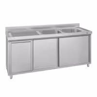ECO umivaonik – 1800 x 600 mm – s košem za otpad i 2 umivaonika s desne strane