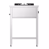 Fogão a gás - 25,5kW - 3 queimadores - aberto com base e gaveta de recolha - com queimadores de alto rendimento
