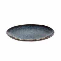 (6 pcs) ECCENTRIC | Plate - flat - Stoneware - Ø220mm - Petrol Blue