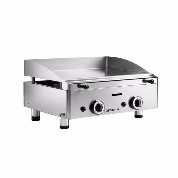 Plită de gătit pe gaz– cu acoperire din crom dur – 6,2 kW – netedă – suprafață de gătit: 555 x 400 mm