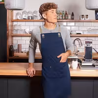 KARLOWSKY | Chef & Barista Bib Apron Urban Nature – Steel Blue - 700x850 mm - Cross-back straps
