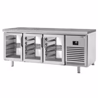 Pekarski rashladni pult PREMIUM PLUS - 2185x800 mm - 610 l - Ventilirano hlađenje - Dvostruko ostakljenje - s prolazom - s 6 staklena vrata - granitna radna ploča