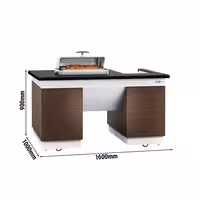 Mobile Buffet Service & Prep Station DUBLIN – 1600 × 1000 mm – Black Granite Worktop