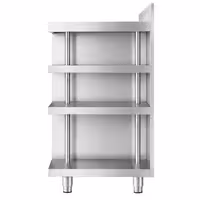 Radni ormarić – za aparat za kafu – 1400 x 600 mm – sa 2 krilna vrata, 2 fioke, metlom, 6 polica i odbojnim rubom