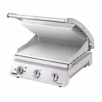 ROBAND | Kontaktni roštilj | Roštilj za hamburger - 2,2 kW - Gornja & Donja ploča glatka - Površina roštilja: 375x275 mm