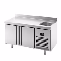 Rashladni pult PREMIUM PLUS - 1468x600 mm - 250 l - Ventilirano hlađenje - s 1 korita - s 2 vrata - Podignuti rub