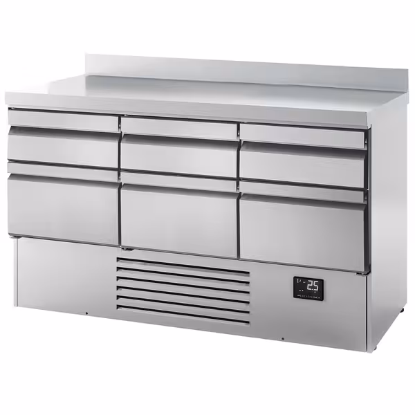 Rashladni pult PREMIUM PLUS - 1460x700 mm - 355 l - Ventilirano hlađenje - s 6 ladica - s podignutim rubom