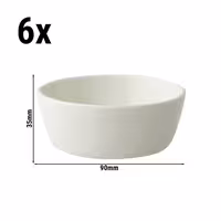 (6 adet) Tatlı / Salata Kasesi - Porselen - Lux - yuvarlak - Ø90mm - Elfenbeinweiß