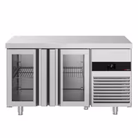 Commercial Counter Fridge PREMIUM - 1400x700mm - glass doors - capacity 281 litres