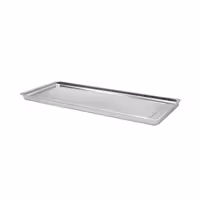 Pladanj za izlaganje / posluživanje - nehrđajući čelik (AISI 304) - s rubom - 768x268 mm - Visina: 40 mm