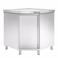 Hörn arbetsskåp i rostfritt stål PREMIUM - 1000x1000 mm - med 1 gångjärnsdörr